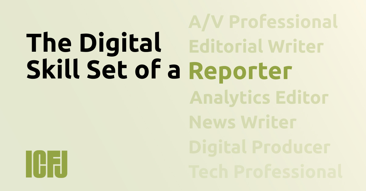 The Emerging Skills Needed for Online Journalism